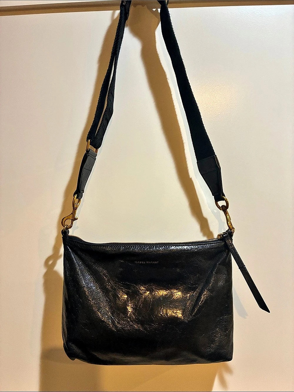 ISABEL MARANT Black Leather Crossbody Bag